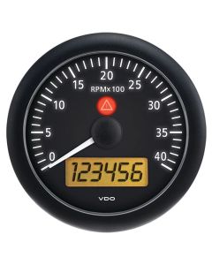 Viewline Onyx Series Black Face Gauges - Tachometer, Hourmeter, Clock, Voltmeter