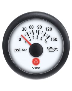 Viewline Ivory Series White Face Gauges - Oil Pressure Gauge (150 PSI)