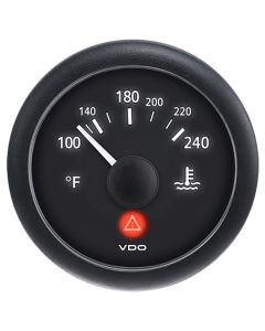 Viewline Onyx Series Black Face Gauges - Water Temperature Gauge (240° F)