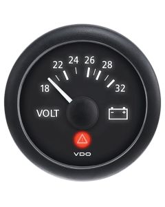 Viewline Onyx Series Black Face Gauges - Voltmeter (24v)