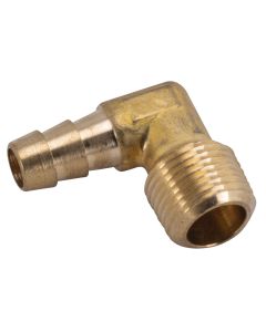 90° Hose Barb (3/8” Barb, 3/8” NPT)