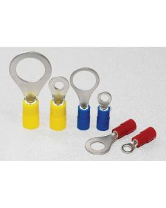 Cable Nylon Insulation Ring Terminals (16-14 AWG - 5/16”, Blue)