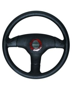 Antigua Style Soft Touch Grip Steering Wheel - Black with Burl Wood Cap