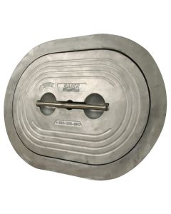 Flush T-Handle Quick-Acting 4-Dog 15” X 24” Oval Aluminum Hatch (Galvanized Steel Deck Ring)