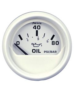 Dress White Gauges - Oil Pressure Gauge (80 PSI)