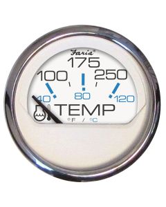 Chesapeake White Stainless Steel Gauges - Water Temperature Gauge (100°-250° F)