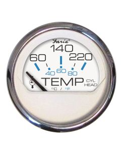 Chesapeake White Stainless Steel Gauges - Cylinder Head Temperature with Sender (60°-220° F)