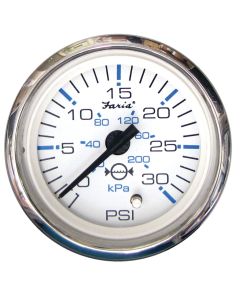 Chesapeake White Stainless Steel Gauges - Water Pressure Gauge Kit (30 PSI)