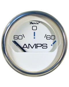 Chesapeake White Stainless Steel Gauges - Ammeter