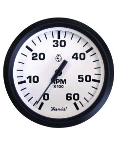 Euro White Gauges - Tachometer (Gas, Inboard and I/O, 6,000 RPM)