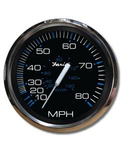 Chesapeake Black Stainless Steel Gauges - Speedometer (80 MPH)