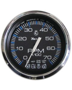 Chesapeake Black Stainless Steel Gauges - Tachometer with SystemCheck Indicator