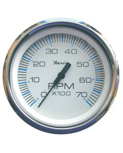 Chesapeake White Stainless Steel Gauges - Tachometer (All Outboard, 7,000 RPM)