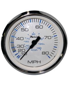 Chesapeake White Stainless Steel Gauges - Speedometer (80 MPH)