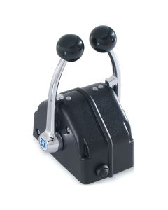 MicroCommander Electronic Engine Top Mount Controls (Black with Chrome Lever, Dual)