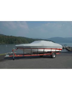 V-Hull Runabout Boat with Windshield and Bow Rails Cover 20' 6" x 102" (Mist Gray)