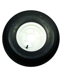 Painted White Plain Wheel/Bias Ply Trailer Tire (480/400-8, 4 Lugs)