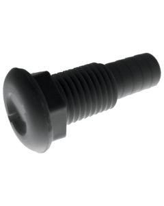 Black Plastic Straight Thru-Hull Connectors - Bulk (3-1/16” L x 3/4” ID)