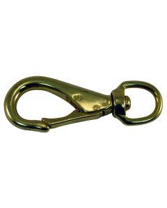 Solid Brass Swivel Eye Snap Hooks (3-5/8” L x 3/4” ID)