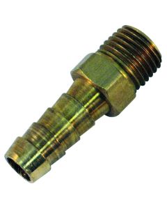 Machined Brass Male Fuel Hose Barb (1/8” NPT x 5/16”)