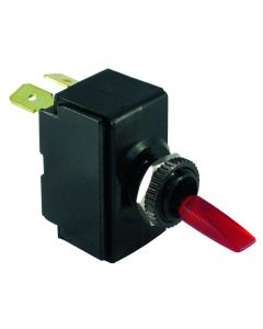 Illuminated Toggle Switch (On-Off-On, DPDT, 6 Terminals)