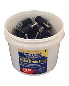 Stainless Steel 1” Twist Drain Plugs (Bucket of 50)