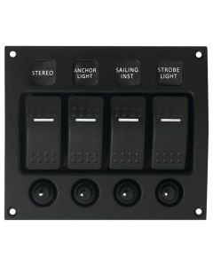 Water Resistant Curved 4 Switch Panel