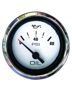 Domed Gauges with Stainless Bezel - Oil Pressure Gauge (80 PSI)