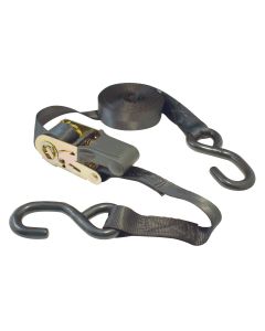 Ratchet Tie Down Strap with S-Hooks (14')