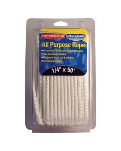 Solid Braid Nylon All Purpose Rope (1/4” x 50’)