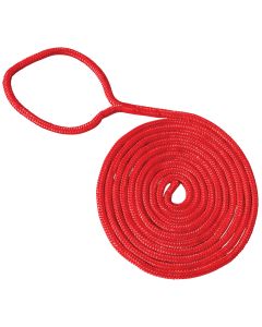 Double Braided Nylon Dock Line (3/8” X 15’, Red)