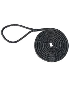 Double Braided Nylon Dock Line (3/4” x 20’, Black)