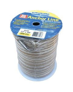 Braided Nylon Anchor Line (1/2” x 150’ L, Gold)