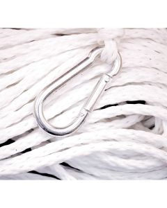 Braided Polypropylene Anchor Line with Zinc-Plated Hook (3/8” x 75’ L)