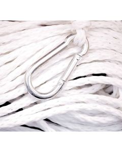 Braided Polypropylene Anchor Line with Zinc-Plated Hook (1/4” x 50’ L)