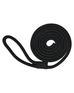 Double Braided Nylon Fender Lines with 6” Loop (3/8” x 72”, Black)