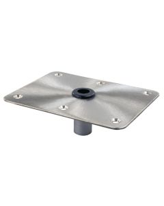 KingPin™ Stainless Steel Standard Rectangular Base - Satin Finish with Nylon Bushing (3” Cup Depth)