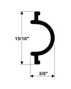 Flexible Black Vinyl Insert (For Aluminum Rub Rail A11-0317)