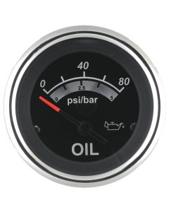 Black Sterling Gauges - Oil Pressure Gauge (80 PSI)