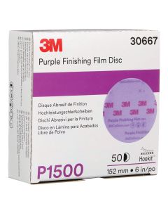 Hookit™ Purple Finishing Film Abrasive Discs - 6” (P1500 Grade)