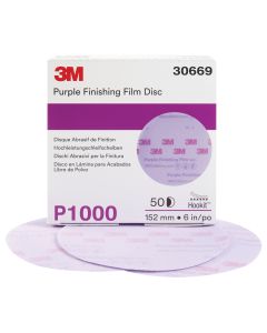 Hookit™ Purple Finishing Film Abrasive Discs - 6” (P1000 Grade)