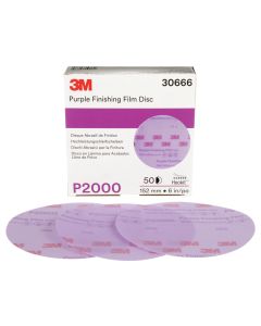 Hookit™ Purple Finishing Film Abrasive Discs - 6” (P2000 Grade)