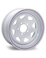 Eight Spoke Painted White Rim With Strips (13 x 4.5, 5 Lugs)