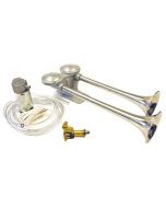 Fultone Twin Air Horns with 12V Compressor Kit (Stainless Steel)