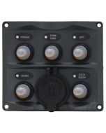 Toggle Switch Panel with Dual Port USB Charger (5 Switch)