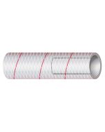 Polyester Reinforced All Clear PVC Tubing - Red-Tracer (1-1/2” ID)